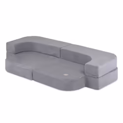 Canapé Mousse Pliable Matelas Lit Convertible 2en1 pour Bébé Enfants Chambre dEnfant MISIOO Foldie Velours Côtelé Gris 170x92 ...
