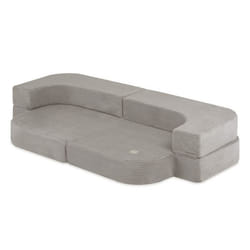 Canapé Mousse Pliable Matelas Lit Convertible 2en1 pour Bébé Enfants Chambre dEnfant MISIOO Foldie Velours Côtelé Beige 170x92x30