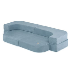 Canapé Mousse Pliable Matelas Lit Convertible 2en1 pour Bébé Enfants Chambre dEnfant MISIOO Foldie Velours Côtelé Bleu 170x92x30