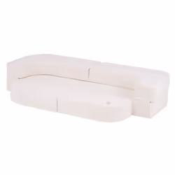 Canapé Mousse Pliable Matelas Lit Convertible 2en1 pour Bébé Enfants Chambre dEnfant MISIOO Foldie Bouclé Crème 170x92x30