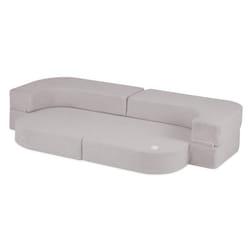 Canapé Mousse Pliable Matelas Lit Convertible 2en1 pour Bébé Enfants Chambre dEnfant MISIOO Foldie Bouclé Gris 170x92x30
