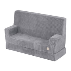 Canapé Mousse Pliable Matelas Lit Convertible 2en1 pour Bébé Enfants Chambre dEnfant MISIOO Foldie Velours Côtelé Gris 100x64x40