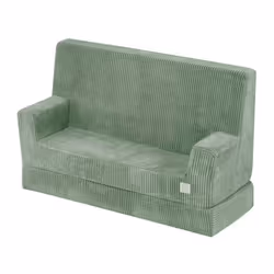 Canapé Mousse Pliable Matelas Lit Convertible 2en1 pour Bébé Enfants Chambre dEnfant MISIOO Foldie Velours Côtelé Vert 100x64 ...