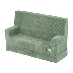 Canapé Mousse Pliable Matelas Lit Convertible 2en1 pour Bébé Enfants Chambre dEnfant MISIOO Foldie Velours Côtelé Vert 100x64x40