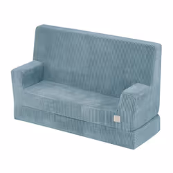 Canapé Mousse Pliable Matelas Lit Convertible 2en1 pour Bébé Enfants Chambre dEnfant MISIOO Foldie Velours Côtelé Bleu 100x64 ...