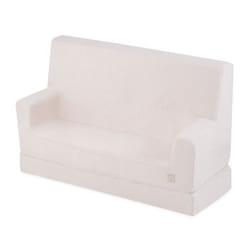 Canapé Mousse Pliable Matelas Lit Convertible 2en1 pour Bébé Enfants Chambre dEnfant MISIOO Foldie Bouclé Crème 100x64x40
