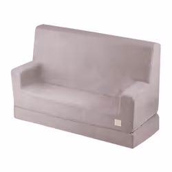 Canapé Mousse Pliable Matelas Lit Convertible 2en1 pour Bébé Enfants Chambre dEnfant MISIOO Foldie Bouclé Gris 100x64x40