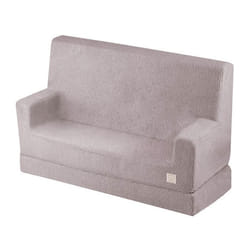 Canapé Mousse Pliable Matelas Lit Convertible 2en1 pour Bébé Enfants Chambre dEnfant MISIOO Foldie Bouclé Gris 100x64x40