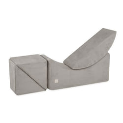 Méridienne Chaise Longue Lit de Repos Modulable Mousse pour Bébé Enfants Chambre dEnfant MISIOO Velours Côtelé Beige 145x45x35