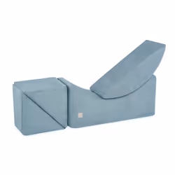 Méridienne Chaise Longue Lit de Repos Modulable Mousse pour Bébé Enfants Chambre dEnfant MISIOO Velours Côtelé Bleu 145x45x35