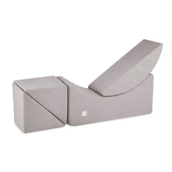 Méridienne Chaise Longue Lit de Repos Modulable Mousse pour Bébé Enfants Chambre dEnfant MISIOO Bouclé Gris 145x45x35