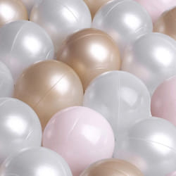 Balles pour Piscine à Balles de Jeu pour Bébé Enfants MISIOO Plastique Colorées 6 cm 450 Boules: Rose/Doré/Blanc Perle
