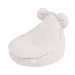 Fauteuil Pouf Siège Poire Oreilles dOurs pour Bébé Enfants pour la Chambre dEnfant MISIOO Huggy Bear Bouclé Crème 68x45 cm
