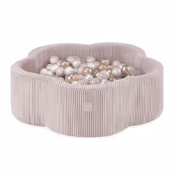 Piscine à Balles pour Bébé Enfants Chambre des Enfants MISIOO Fleur Velours Côtelé Rose 95x30 cm 200 Balles: Rose/Doré/Blanc  ...