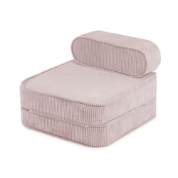 Fauteuil en Mousse Pliable Matelas avec Appui-tête Lit pour Bébé Enfants Chambre dEnfant 2en1 MISIOO Velours Côtelé Rose 65x60x40