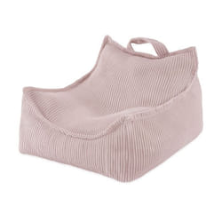 Fauteuil Pouf Siège Poire pour Bébé Enfants pour la Chambre dEnfant MISIOO Puffy Square Velours Côtelé Rose 77x67x50 cm