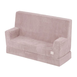 Canapé Mousse Pliable Matelas Lit Convertible 2en1 pour Bébé Enfants Chambre dEnfant MISIOO Foldie Velours Côtelé Rose 100x64x40