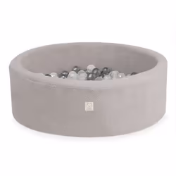 Piscine à Balles pour Bébé Enfants Chambre des Enfants MISIOO Ronde Bouclé Gris 90x30 cm 200 Balles: Argent/Blanc Perle/Trans ...