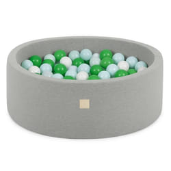 Piscine à Balles pour Bébé Enfants Chambre des Enfants MISIOO Ronde Coton Gris 90x30 cm 200 Balles: Vert/Menthe/Blanc Perle