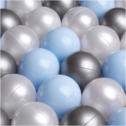 Balles pour Piscine à Balles de Jeu pour Bébé Enfants MISIOO Plastique Colorées 6 cm 1200 Boules: Bleu/Argent/Blanc Perle
