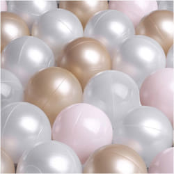 Balles pour Piscine à Balles de Jeu pour Bébé Enfants MISIOO Plastique Colorées 6 cm 1200 Boules: Rose/Doré/Blanc Perle