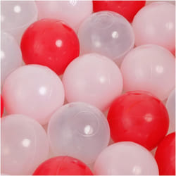 Balles pour Piscine à Balles de Jeu pour Bébé Enfants MISIOO Plastique Colorées 6 cm 450 Boules: Rouge/Rose Clair/Transparent