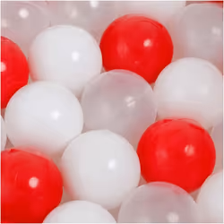 Balles pour Piscine à Balles de Jeu pour Bébé Enfants MISIOO Plastique Colorées 6 cm 450 Boules: Rouge/Blanc/Transparent