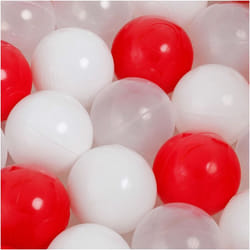 Balles pour Piscine à Balles de Jeu pour Bébé Enfants MISIOO Plastique Colorées 6 cm 450 Boules: Rouge/Blanc/Transparent