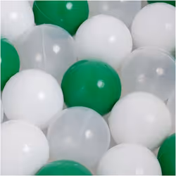 Balles pour Piscine à Balles de Jeu pour Bébé Enfants MISIOO Plastique Colorées 6 cm 600 Boules: Vert/Blanc/Transparent