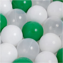 Balles pour Piscine à Balles de Jeu pour Bébé Enfants MISIOO Plastique Colorées 6 cm 600 Boules: Vert/Blanc/Transparent