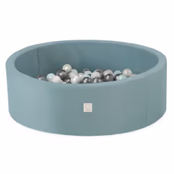 Piscine à Balles pour Bébé Enfants Extérieur MISIOO Ronde Étanche Vert 90x30 cm 200 Balles: Menthe/Argent/Blanc Perle