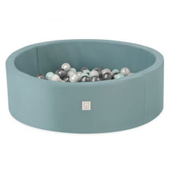 Piscine à Balles pour Bébé Enfants Extérieur MISIOO Ronde Étanche Vert 90x30 cm 200 Balles: Menthe/Argent/Blanc Perle