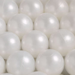 Balles pour Piscine à Balles de Jeu pour Bébé Enfants MISIOO Plastique Colorées 6 cm 100 Boules Blanc Perle