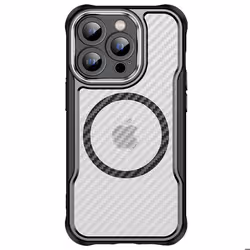 Coque - Defender - iPhone 15 Pro - Antichoc Renforcé - MagSafe - Carbone Noir