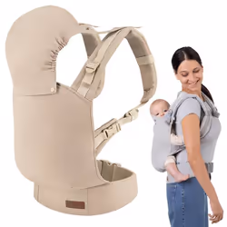 MoMi COLLET Porte-bébé Ergonomique - Jusquà 15 kg - Avant/arrière - Beige