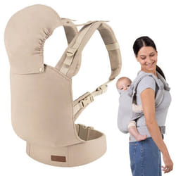 MoMi COLLET Porte-bébé Ergonomique - Jusquà 15 kg - Avant/arrière - Beige