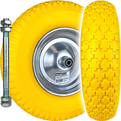 Roue en caoutchouc plein pour brouette avec essieu 12x160mm 4.00-8 PU KT-101 von MAMUTH