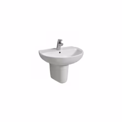 Lavabo, peut être combiné avec une semi-colonne dimension : 550 x 420 mm avec trou pour la robinetterie avec trop-plein coule ...