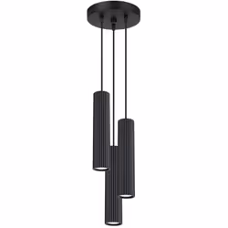 Sollux Karbon Suspension minimaliste à 3 lumières noire | Finition : Noir | Matériau : Aluminium | Indice de protection : IP2 ...