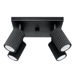 Plafonnier minimaliste - 4 spots - Noir - Par Sollux Karbon