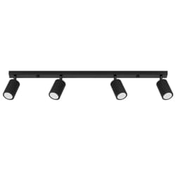 Barre de spots minimaliste - 4 lumières - Noire - Par Sollux Karbon