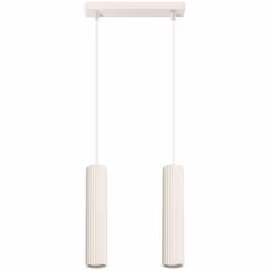 Sollux Karbon Suspension de bar minimaliste à 2 lumières beige | Finition : Beige | Matériau : Aluminium | Indice de protecti ...