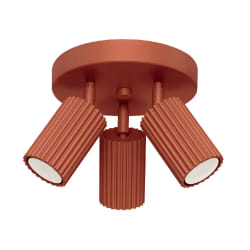 Plafonnier minimaliste - 3 spots - Rouge ocre - Par Sollux Karbon