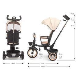 Tricycle enfant - MILLY MALLY - Twinkle - Poignée parentale réglable - Grandes roues 26/21 cm - Charge 30 kg