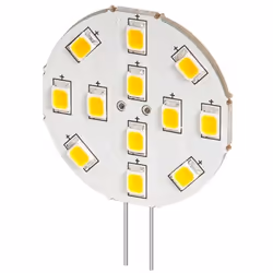 Ampopule LED G4 2W 220 lumens 12 LED SMD, blanc froid 6000K Les lampes LED G4 sont dotées de deux contacts métalliques distan ...