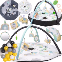 MoMi DAY&NIGHT - 3en1 - Tapis dEveil Bebe - arche à jouets - sensoriels jouets