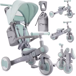 MoMi SOLIVIA - 4en1 - Tricycle Evolutif Enfant Bebe - Draisienne Pour Enfants - Jusquà 25 kg - Vert
