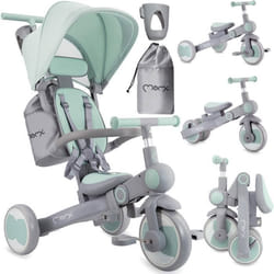 MoMi SOLIVIA - 4en1 - Tricycle Evolutif Enfant Bebe - Draisienne Pour Enfants - Jusquà 25 kg - Vert
