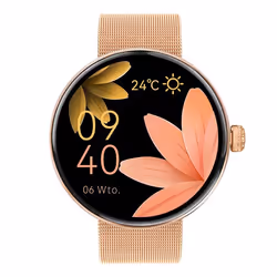 Montre Connectée Femme Élégante Suivi Santé Appel Bluetooth Forever Rose Champagne