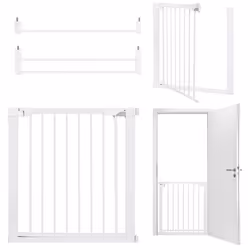 MoMi PAXI PLUS – Barrière de sécurité – Barrière escalier pour enfant 75-82cm (max 103cm) - Installation Facile sans Vis – Bl ...